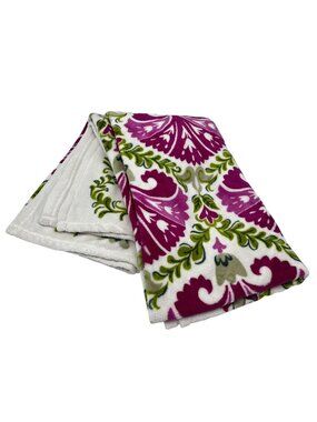 Vera Bradley Cozy Soft Plush Floral Paisley Colorful Throw Blanket Purple